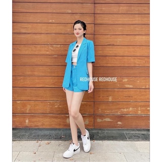 set blazer cộc tay + quần đùi