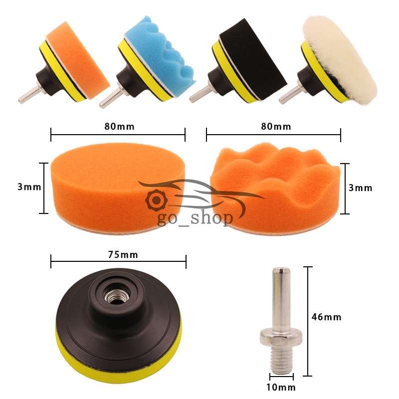 Bộ 11 Miếng Xốp Đánh Bóng Xe Hơi 3inch Tiện Dụng