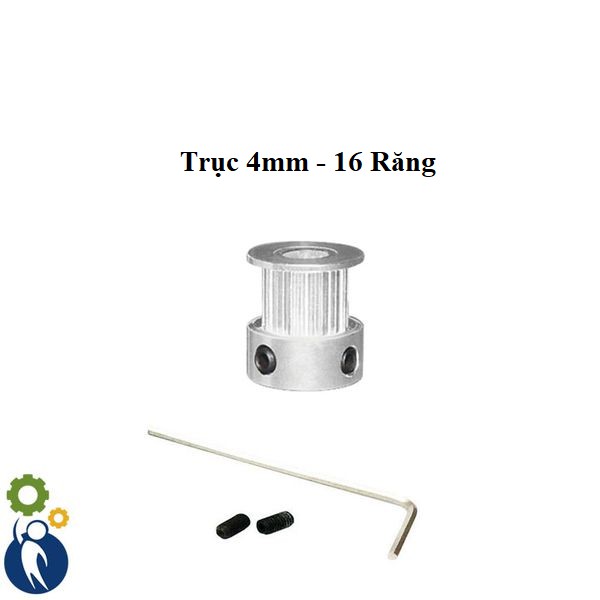 Pulley Trục 4mm - 16 Răng, dùng dây đai 2gt-6mm