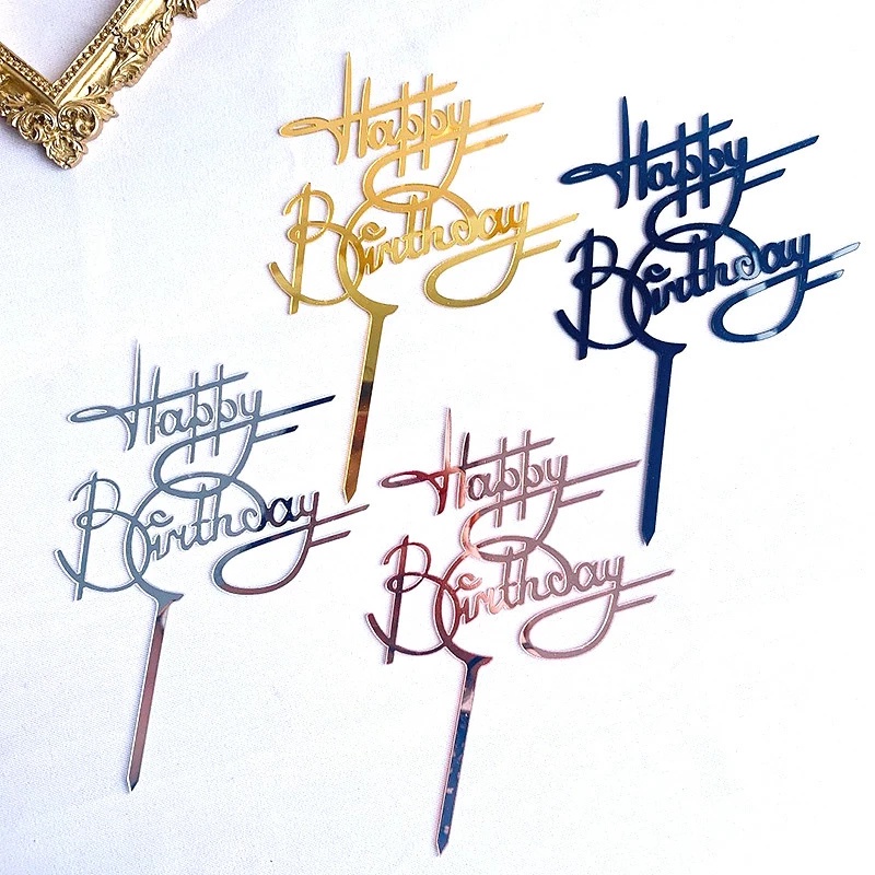Topper Trang Trí Bánh Kem Chữ happy birthday