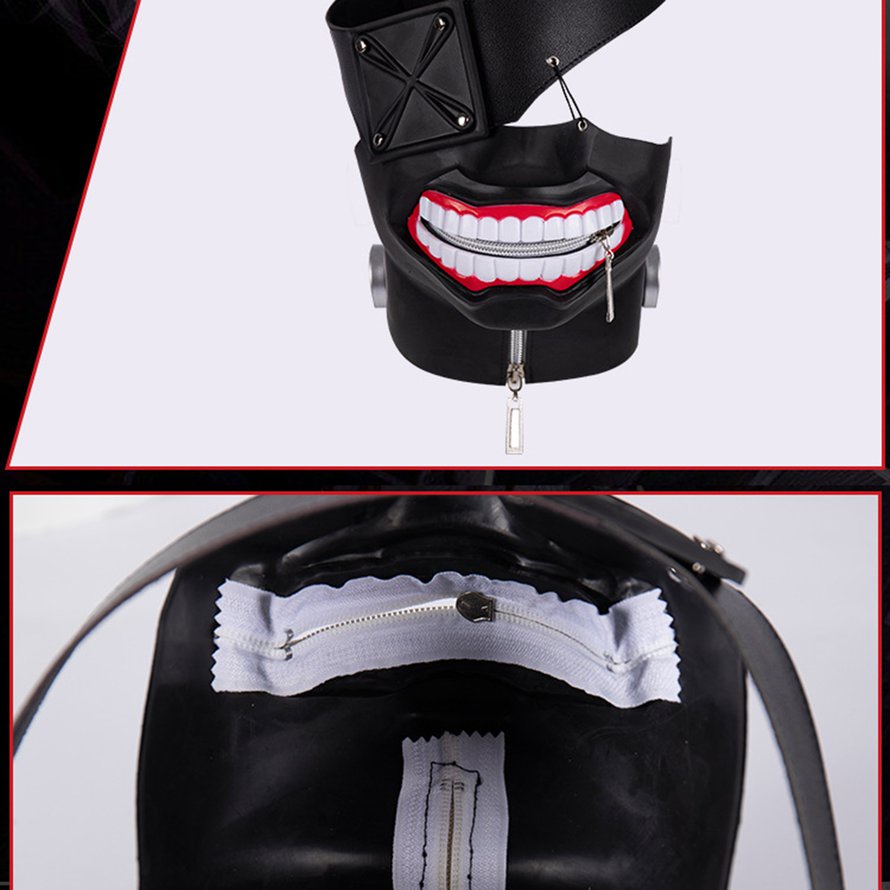 Đồ dùng cho Halloween Tokyo Ghoul Kaneki Ken 3D Pu Leather Mask Mặt nạ Cosplay