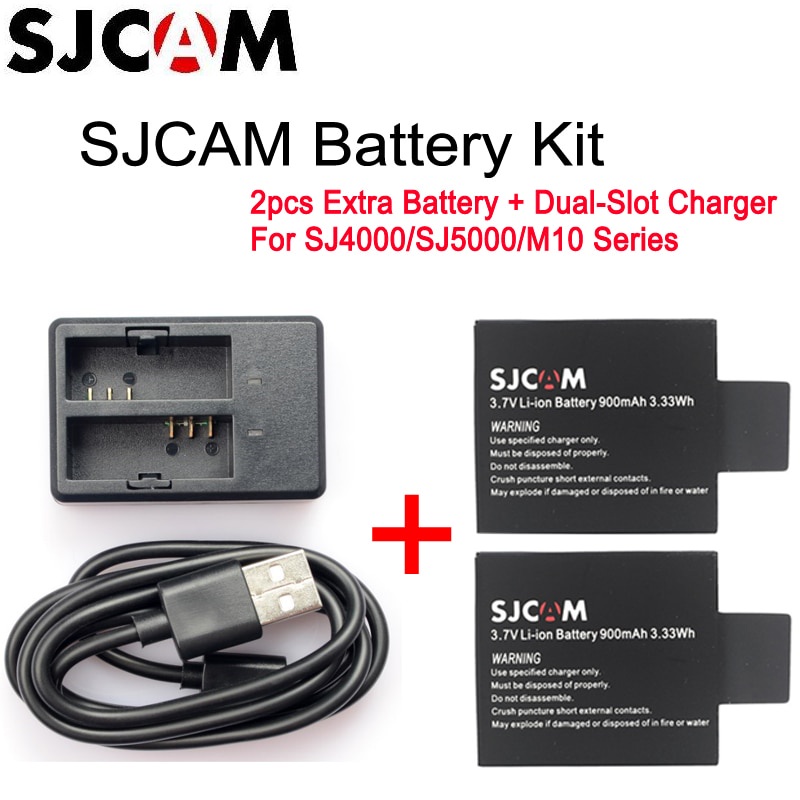 Pin sạc đôi SJCAM SJ4000 900mAh cho máy ảnh SJCAM SJ4000 SJ5000 M10 | BigBuy360 - bigbuy360.vn