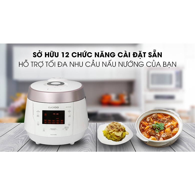 Nồi Cơm Áp Suất Điện Tử Cuckoo CRP-PK1000S 1.8L 1.8 Lít - Xuất Xứ Hàn Quốc - Hàng Chính Hãng (Bảo Hành Toàn Quốc 2 Năm)