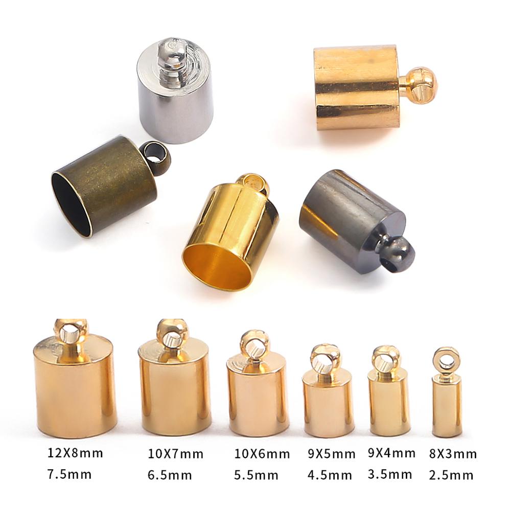 BEADIA Set 50 Nắp Da Bọc Đầu Dây Tua Rua Làm Trang Sức Thủ Công 3 4 5 6 7 8 9 10mm