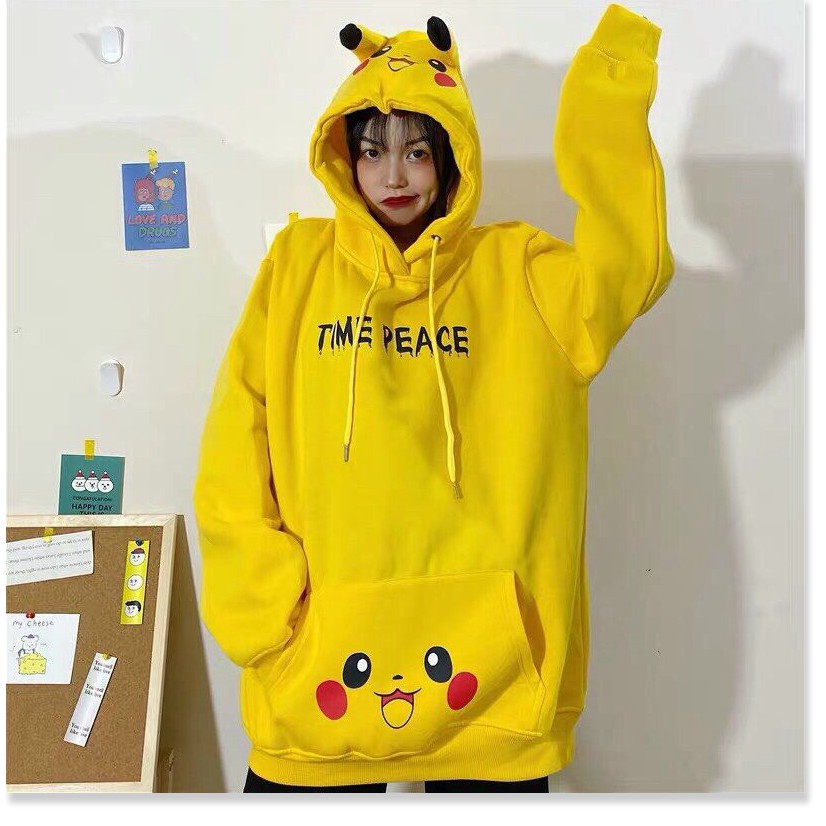ÁO HOODIES PIKACHU NỮ SIÊU XINH SIÊU ĐÁNG YÊU FROM TO Y HÌNH LANA FASHION