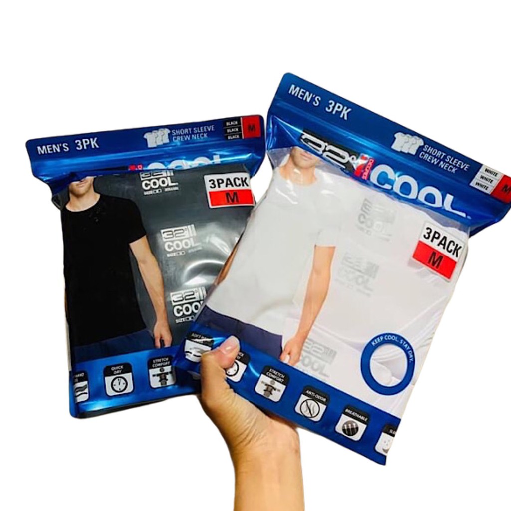 ÁO PHÔNG NAM GIẢI NHIỆT 32 ĐỘ COOL (BÁN LẺ TỪNG CÁI_CHỈ CÒN MÀU ĐEN) - SIZE M (62 - 68kg)