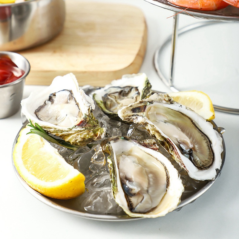 Bộ đĩa hải sản Bánh trà chiều bằng thép không gỉ đôi