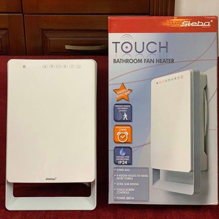 [Có sẵn] Máy sưởi phòng tắm, phòng ngủ điều khiển cảm ứng STEBA BS1800 TOUCH, Rowi 2in1 Premium HBS1800/3/21800W