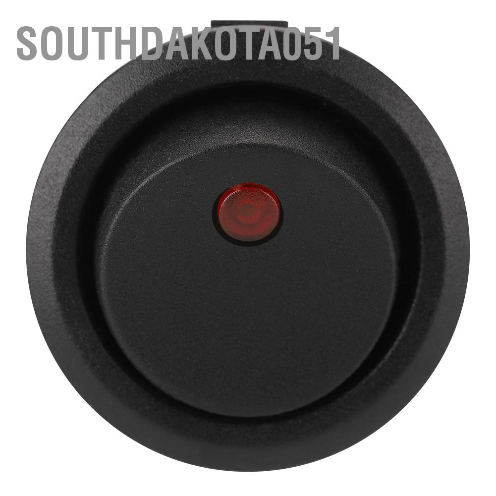 Công tắc tròn bật tắt có đèn LED Spst 12v cho Xe Van Dash Boat Light A