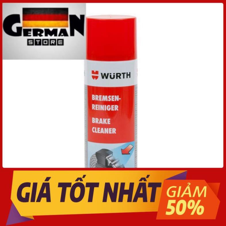 (Ship trong ngày) Vệ sinh thắng, tẩy dầu mở Wurth 500ml (HÀNG CHÍNH HÃNG)