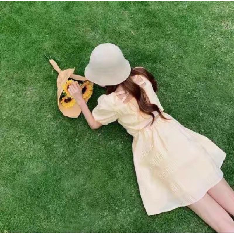 Váy tiểu thư ullzang tay bồng đan lưng / mina’s house / váy du lịch