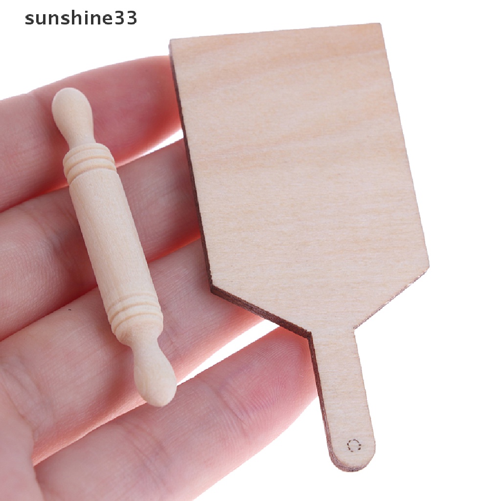 SU 1:12 Dollhouse Miniatures Kitchen Cutting Board Rolling Pin Set Accessories Toys n