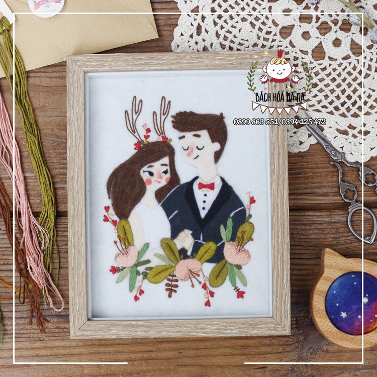 Bộ kit DIY tự thiêu kỉ niệm Ngày Cưới tự làm thệp chúc mừng quà tặng trang trí bàn tiệc - Na Na Handmade