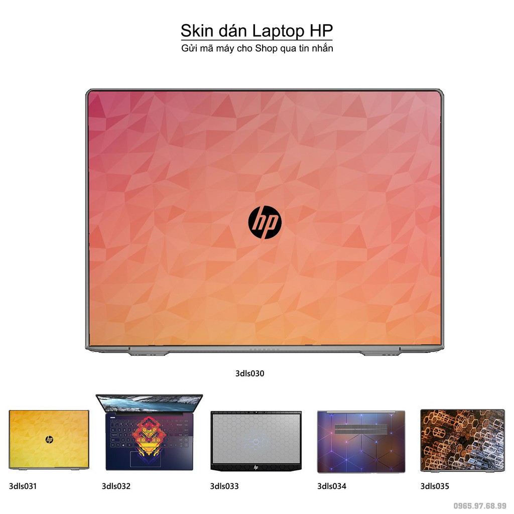 Skin dán Laptop HP in hình 3D Color (inbox mã máy cho Shop)