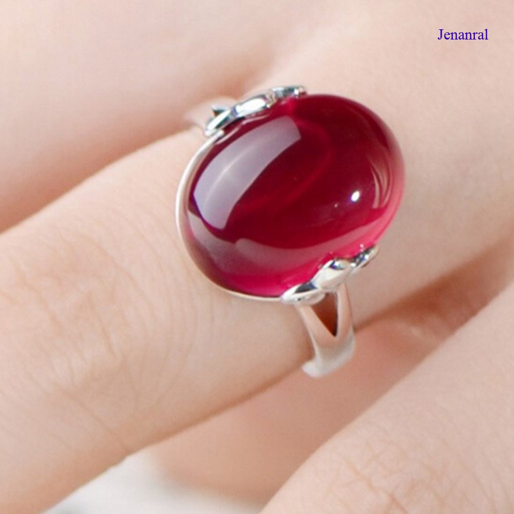 Nhẫn Hở Màu Đỏ Đính Đá Rubi Sang Trọng Dành Cho Nữ