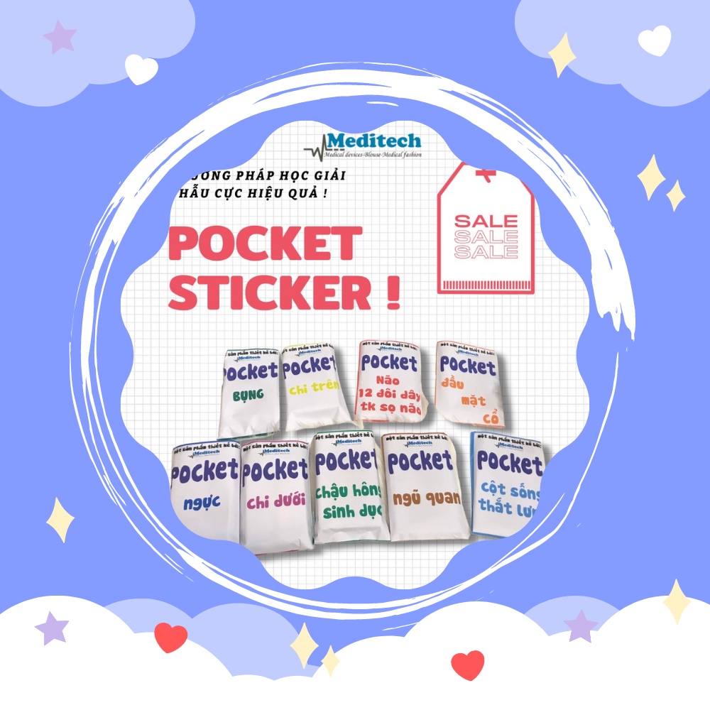 Sticker Giải phẫu từng chương-Pocket Sticker Anatomy Học Giải Phẫu Thông Minh-Đến từ Meditech