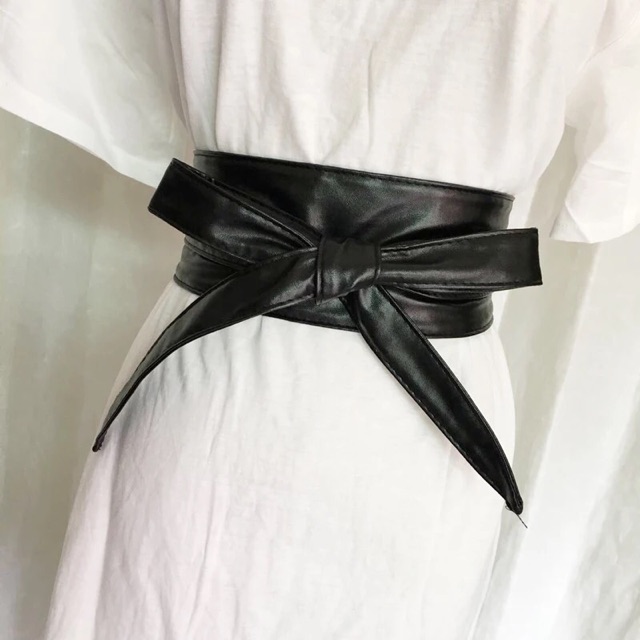 Đai da thắt váy bản to nhiều màu giống cchat clothes