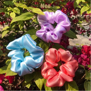 Dây buộc tóc scrunchies phi lụa mềm mịn màu xinh xắn