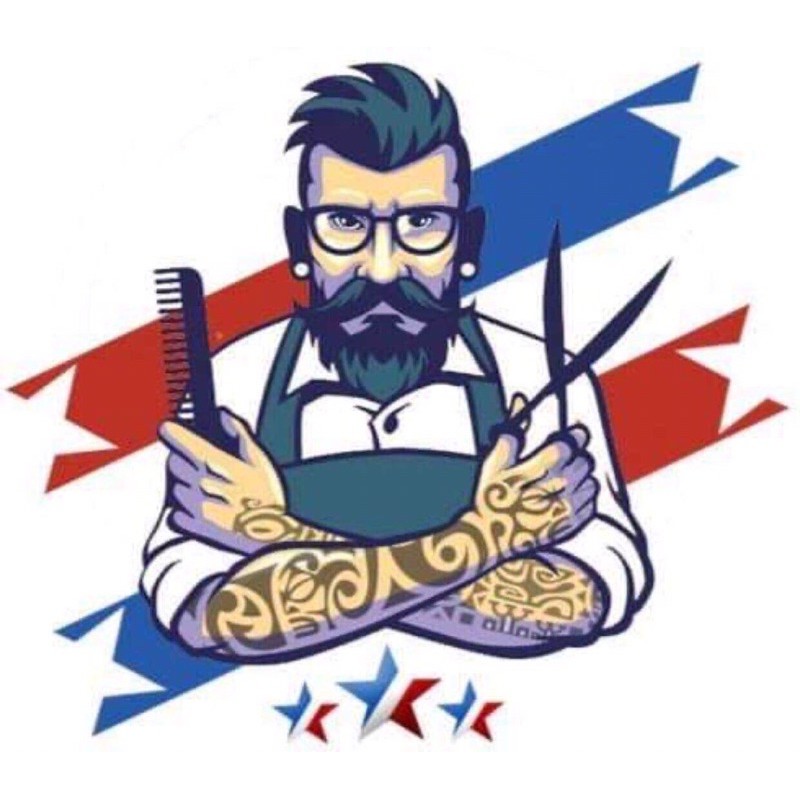 hình dán cửa kính Barber