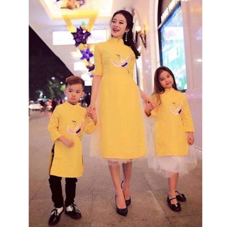 Áo dài mẹ và bé gái và bé trai đủ size