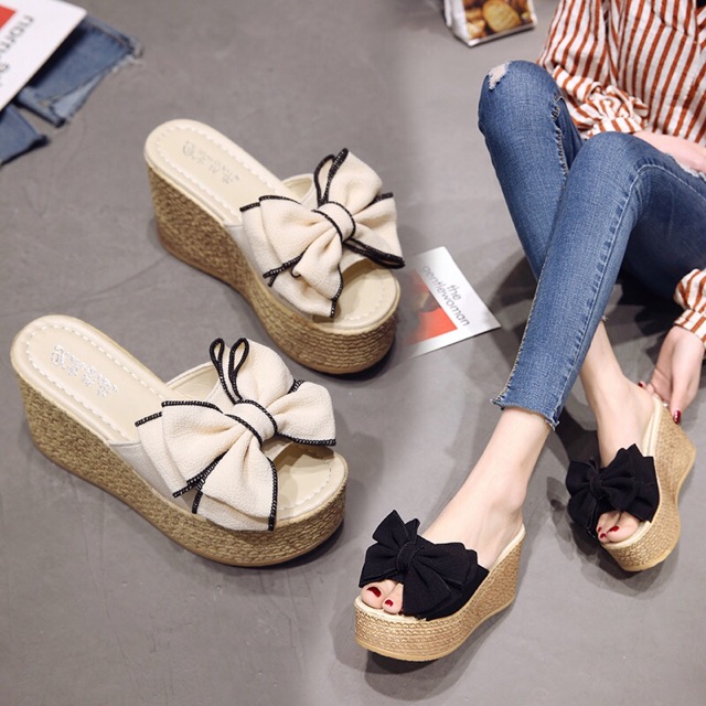 Giày dép đế xuồng quai nơ