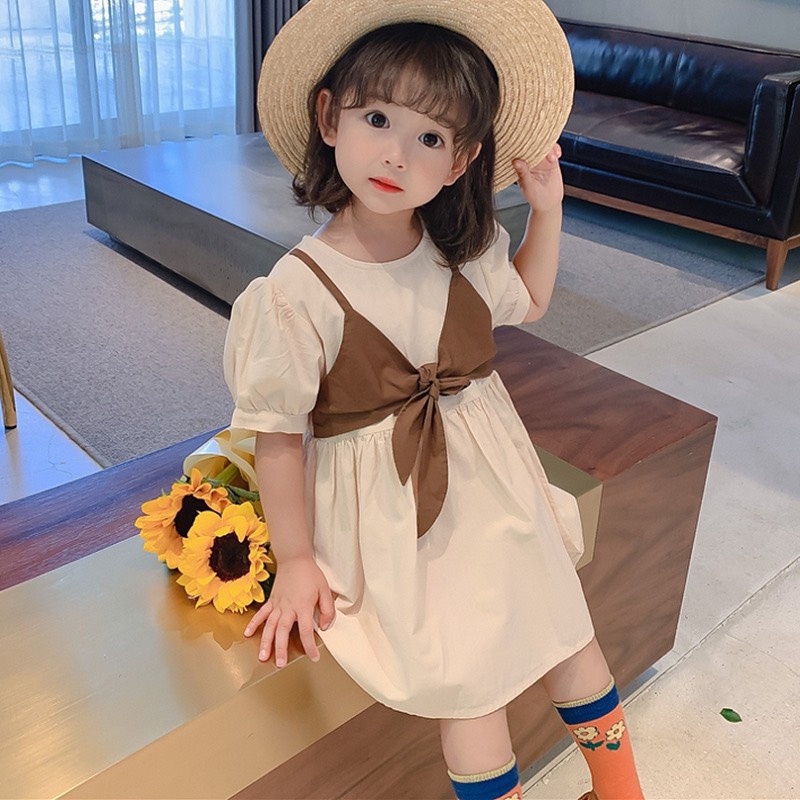 Váy cho bé gái đầm bé gái 8-18kg Tunkid phong cách Hàn Quốc chất đũi mềm mịn đáng yêu