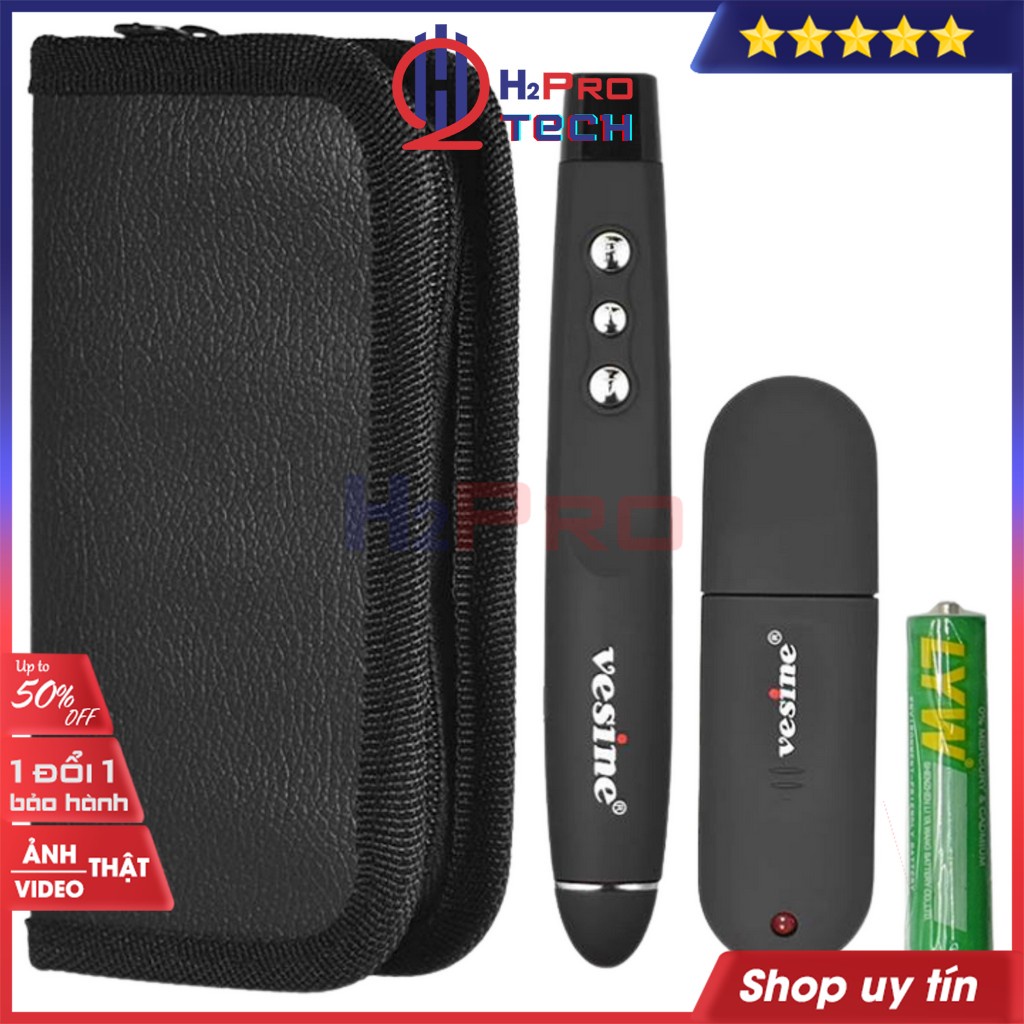 Bút Trình Chiếu Slide Vesine Vp101, Bút Trình Chiếu Thuyết Trình Không Dây 2.4Ghz Usb, Điều Khiển Từ Xa 200M-H2Pro Tech
