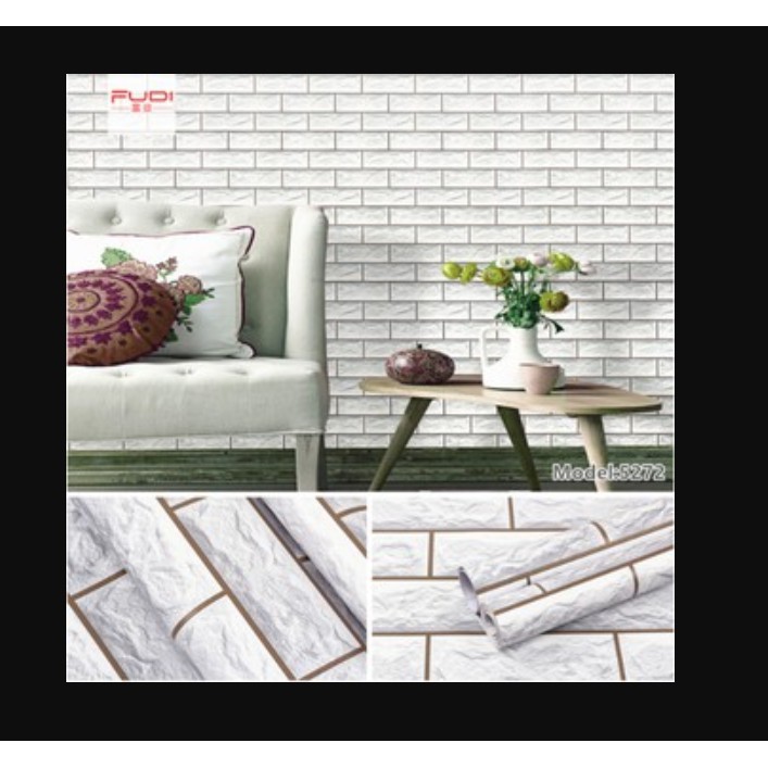 1 mét Giấy Dán Tường 3d Giả Gạch Đá Phong Cách Retro có keo sẵn | BigBuy360 - bigbuy360.vn