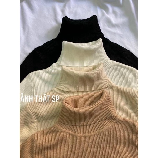 Áo Len Tăm Cổ Lọ, Áo Len Cao Cổ Giữ Nhiệt Nhiều Màu Cho Nữ | BigBuy360 - bigbuy360.vn