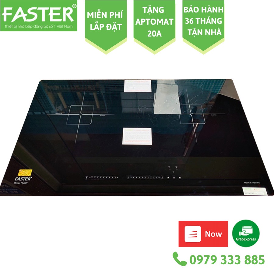 Bếp điện từ Faster FS888T Hàng Chính Hãng, bếp từ faster fs 888t, inverter tiết kiệm điện, cảm ứng chống tràn