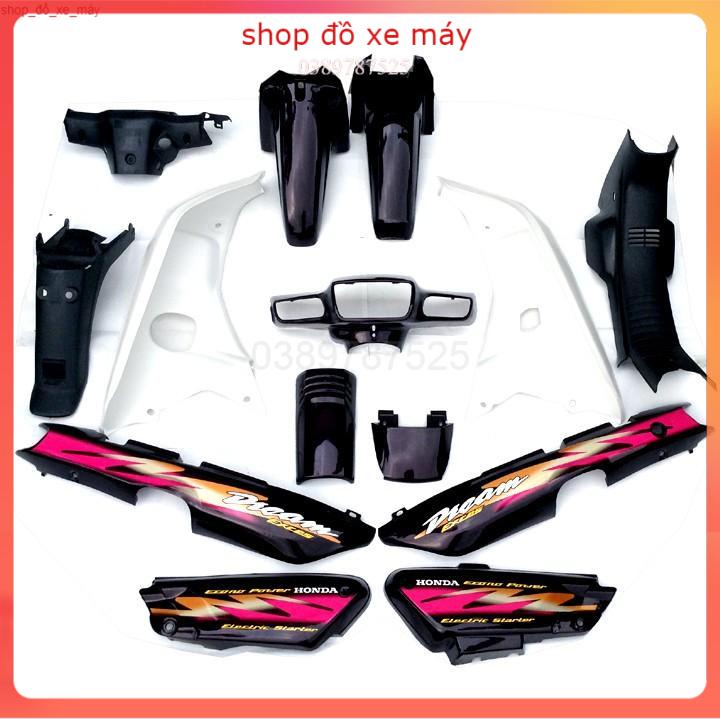 Trọn bộ dàn áo xe dream lùn nhựa nguyên sinh ABS loại 1 +tặng kèm bộ tem cùng loại [DX54-TÍM]