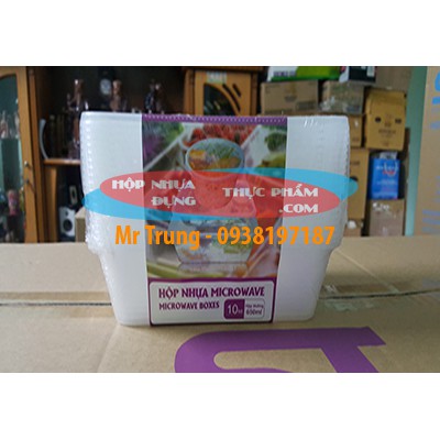 Hộp Nhựa Microwave + nắp Đựng Thực Phẩm / Thức Ăn / Kim Chi / Chân Gà / Slime loại tròn và vuông lốc 10 cái | BigBuy360 - bigbuy360.vn