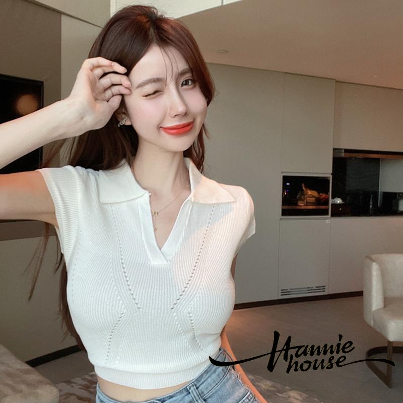 Áo Lửng Tay Ngắn Cổ Chữ V Thời Trang Cho Nữ