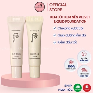 Cặp Kem Lót Kem Nền Velvet Liquid Foundation Whoo 6ml/lọ date 2024