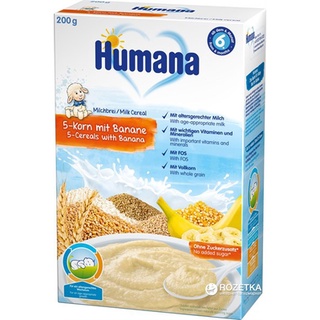 Bột ăn dặm Humana sữa, ngũ cốc, chuối 6+