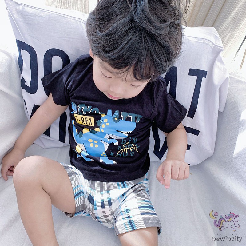 Set Áo Thun Tay Ngắn &amp; Quần Đùi Cho Bé Trai