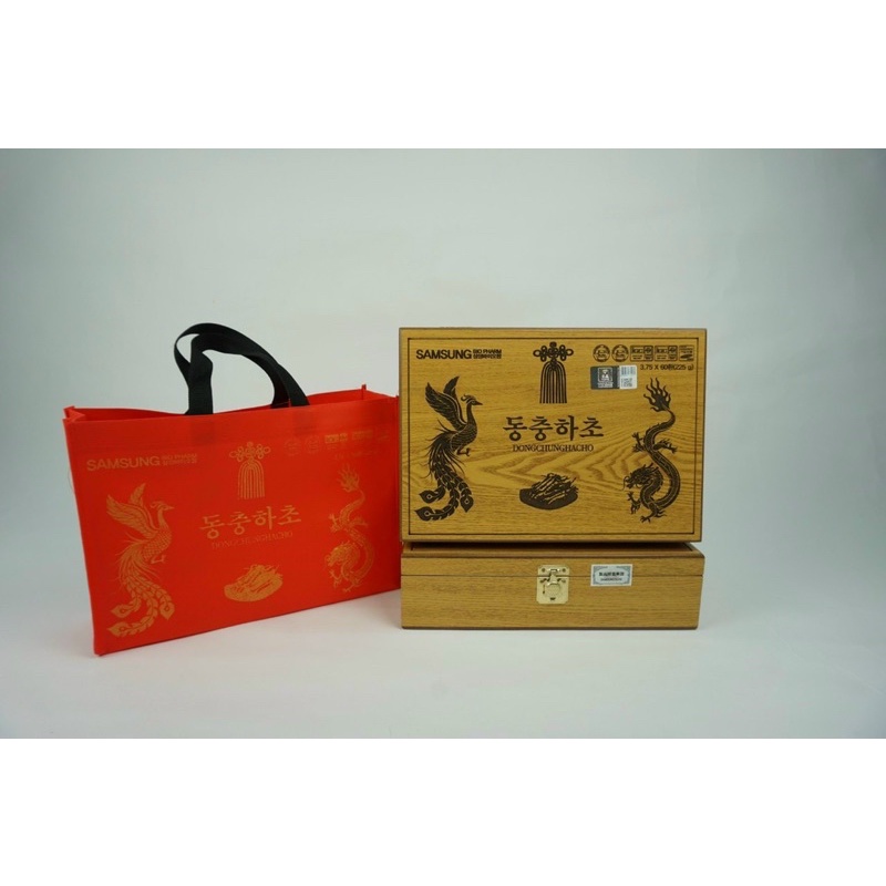 Đông Trùng Hạ Thảo Hộp Gỗ Vàng 60 Viên Cao cấp chính hãng Hàn Quốc