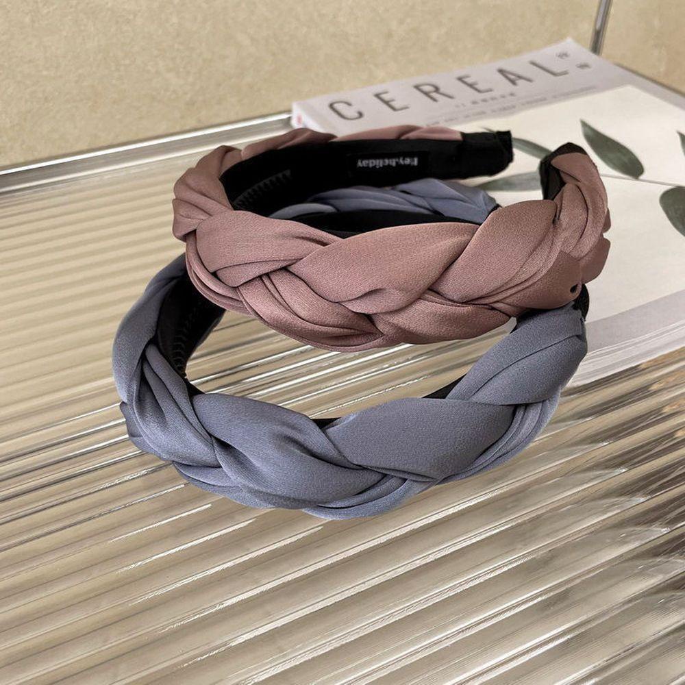 ANEMONE Băng Đô Cài Tóc Bản Rộng Màu Trơn Chống Trượt Thời Trang Hàn Quốc Cho Nữ