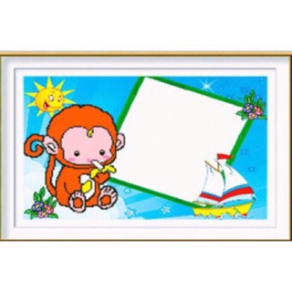 Combo tranh đính đá 4 khỉ,2 dê, 1 gà, 1 chuột (chưa đính)