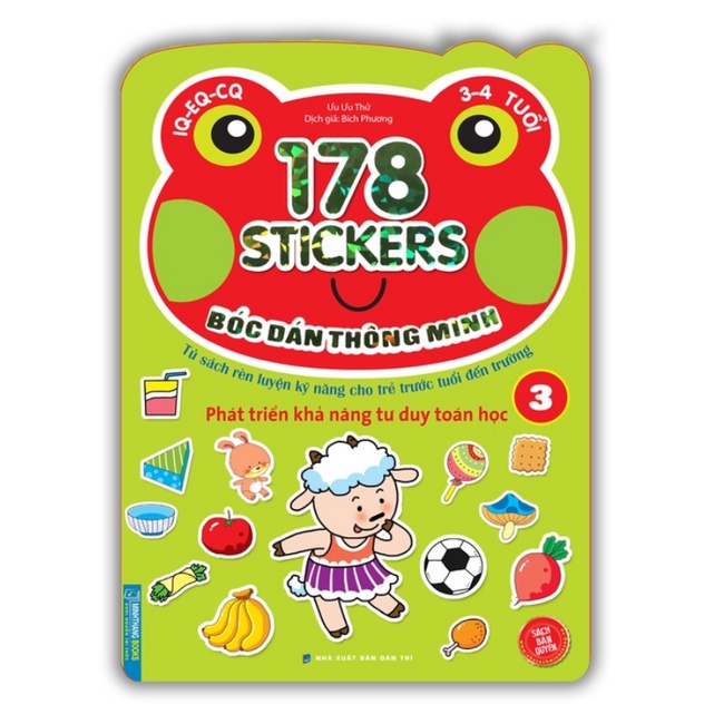 Sách - Combo 178 stiker (6 cuốn) Bóc dán hình thông minh phát triển khả năng tư duy toán học IQ EQ CQ (3-4 tuổi)