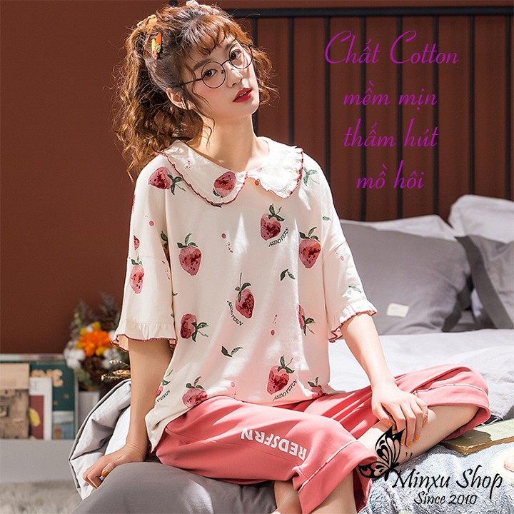 [ Mã WASTRUN4 giảm 10% tối đa 30K đơn 99K] Bộ ngủ, bộ mặc nhà nữ cao cấp quần lửng áo ngắn tay mát mẻ | BigBuy360 - bigbuy360.vn