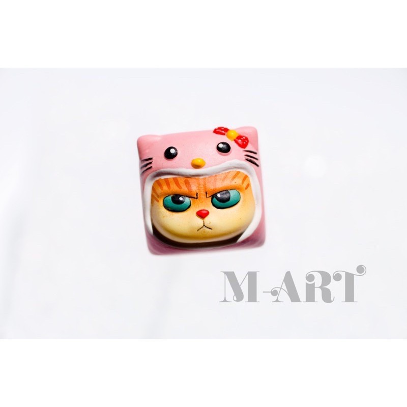 Keycap - Nút Bàn Phím Gaming - Nút Bàn Phím Cơ Mặt Mèo Hờn Dỗi  - Mèo Hồng Nơ - KC008