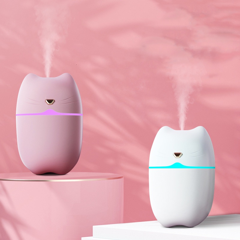 Fnelse Máy phun sương tạo độ ẩm thiết kế hình mèo dễ thương có đèn led tiện dụng