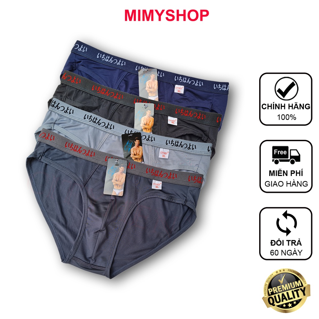 Combo 4 quần lót của nam lưng Nhật thun lạnh 4 chiều co dãn và thấm hút tốt quần xì sịp tam giác đồ lót nam
