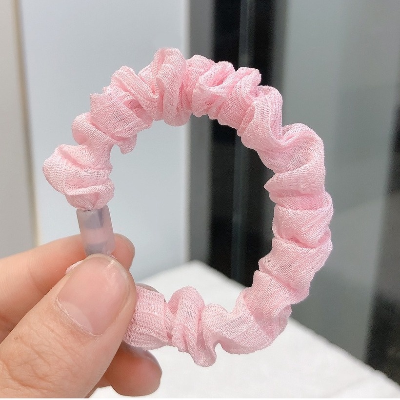 Dây Buộc Tóc Vải Lưới Màu Sắc Đơn Giản Phong Cách Hàn Quốc Cho Nữ