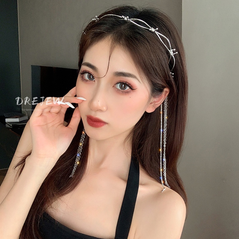 Băng Đô Tua Rua Đính Kim Cương Nhân Tạo Phong Cách Thời Trang 1