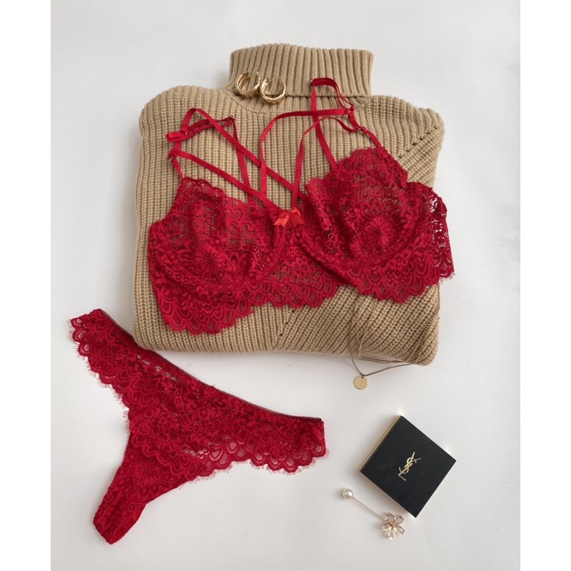 [ ẢNH THẬT] Set Bralette nữ có gọng không mút đệm Love Me Set S1123 ren mềm đẹp Bralettehousevn