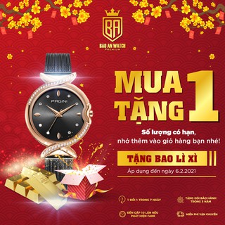 [Chính Hãng 100%] Đồng Hồ Nữ PAGINI PA2266 - Đồng Hồ Đeo Tay Mặt Đính Đá Dây thép không rỉ - Bảo Hành 2 năm