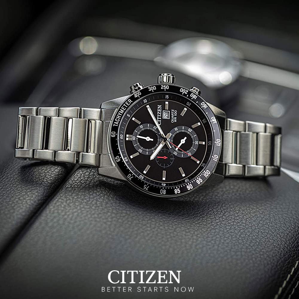 Đồng Hồ Nam Citizen Dây Thép Không Gỉ AN3600-59E - Mặt Đen