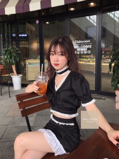 Set áo váy body tặng kèm dây chocker | BigBuy360 - bigbuy360.vn